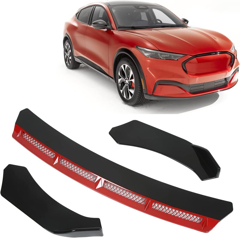 cheekyglo Universal Front Splitter Scratch Resistant Fade Resistant Bumper Lip For Car Modification (Red)Red - Image 2