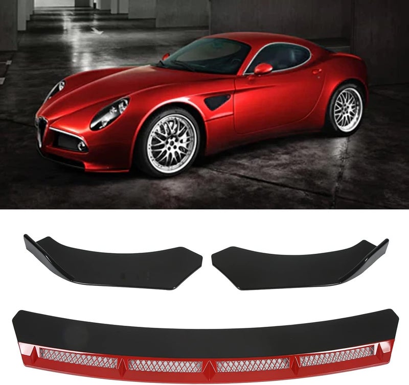 cheekyglo Universal Front Splitter Scratch Resistant Fade Resistant Bumper Lip For Car Modification (Red)Red - Image 3