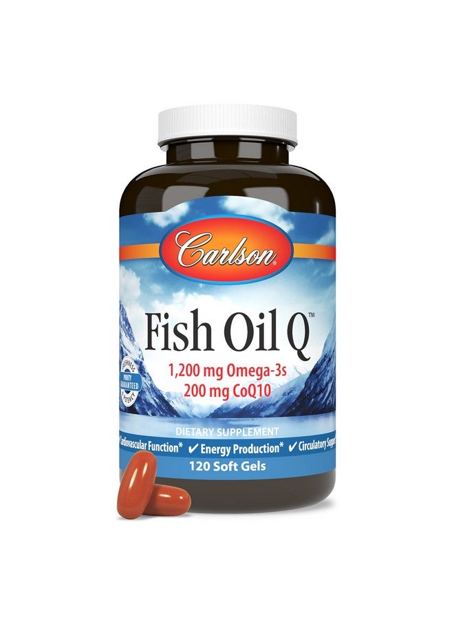 Carlson كارلسون - زيت السمك Q، 1200 ملغ أوميغا-3s 200 ملغ CoQ10، وظيفة، إنتاج الطاقة ودعم الدورة الدموية، 120 كبسولة لينة - Image 5