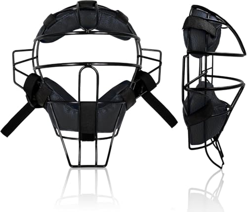 Gracfulcub Baseball Catcher Mask Umpire Mask,Full-Face Protection for Baseball,Lightweight Secure Fit Provides Maximum Protection and Comfort – Does Not Obstruct View (Black Lychee) - Image 1