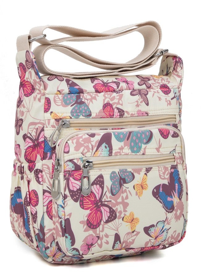 Pealwel Women Shoulder Handbag Roomy Multiple Pockets Bag Ladies Crossbody Purse Tote Top Handle Satchel(Butterfly) - Image 2