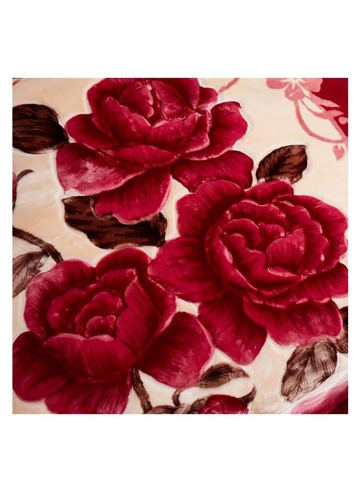 Comfy بطانية فاخرة سميكة ناعمة على الطراز الكوري من الفرو الصناعي بلون المارون - Image 3