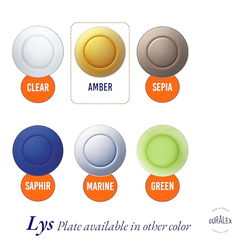 Duralex® LYS Amber Glass Plate 9.25 inch, Set of 2 Glass Plates | Microwave & Dishwasher Safe | for Dinning & Gifting | Ultra Scratch Resistant Tempered Glass - Image 5