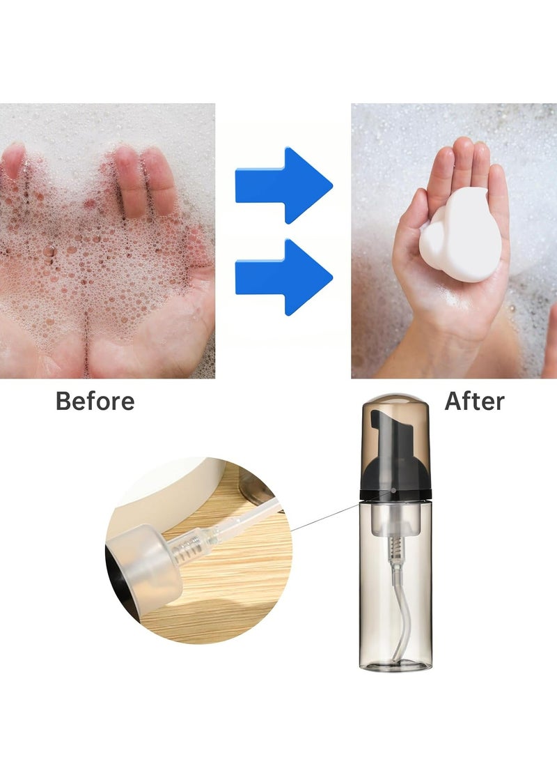 Oasisgalore - 3Pcs 2 OZ Travel Soap Foam Pump Bottles Travel Foaming Shampoo Dispenser for Cleaning Makeup (Black) - Image 1