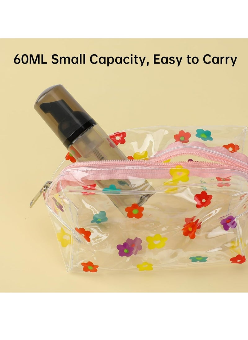 Oasisgalore - 3Pcs 2 OZ Travel Soap Foam Pump Bottles Travel Foaming Shampoo Dispenser for Cleaning Makeup (Black) - Image 1
