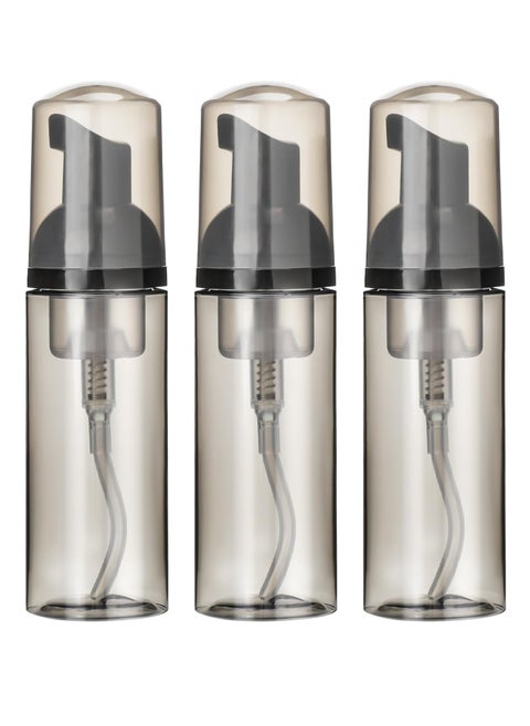 3Pcs 2 OZ Travel Soap Foam Pump Bottles Travel Foaming Shampoo Dispenser for Cleaning Makeup (Black)