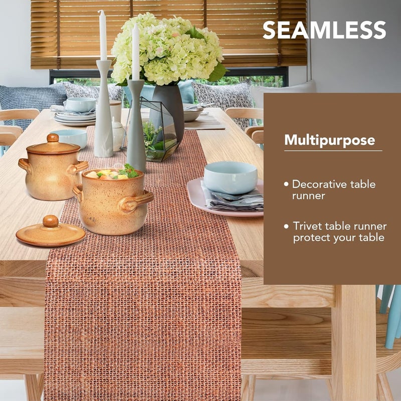 yeload Trivet Table Runner Hot Plates Mat 12 X 40 Inch Heat Resistant Table Protector Waterproof Decorative Farmhouse Kitchen Trivets Counter Heat Proof Placemats for Hot Dishes (Linen) - Image 3