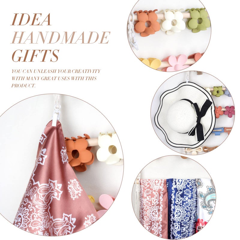 SNOWSTAR Macrame Hair Claw Clip Organizer,Hanging Hair Clip Holder and Storage for Women Girls,Claw Clip Hanger Home Decor for Wall,Door,Closet - Image 3