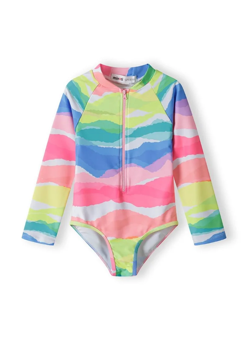 مينوتي Kids Girls All-Over Print Long Sleeve Rash Bodysuit