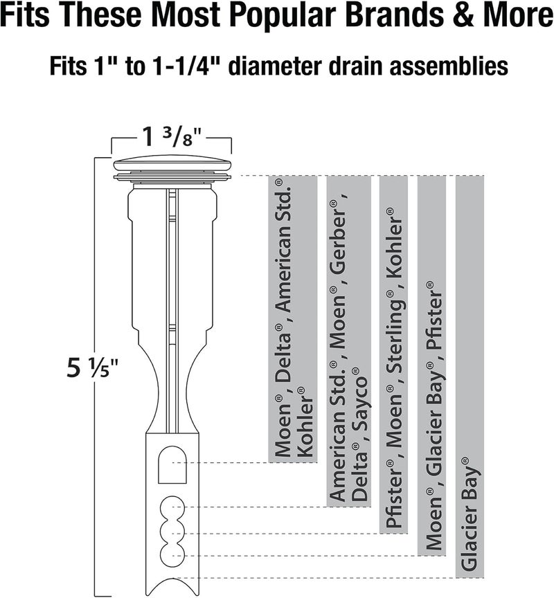Danco Bathroom Sink Pop-up Stopper Replacement for Lavatory Pop-up Drain Assembly, Chrome, 11041 - Image 3