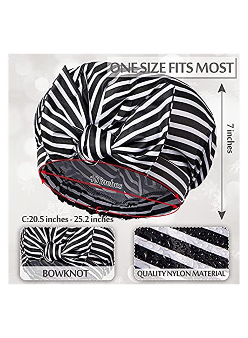 general Women's Shower Cap Set of 3, Waterproof Reusable Shower Cap, Elasticated Hemmed Turban Shower Cap, Bow Silky Satin Shower Cap for Long, Short and Curly Hair - Image 2