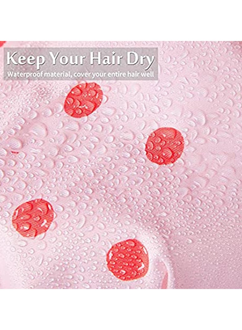 general Women's Shower Cap Set of 3, Waterproof Reusable Shower Cap, Elasticated Hemmed Turban Shower Cap, Bow Silky Satin Shower Cap for Long, Short and Curly Hair - Image 4