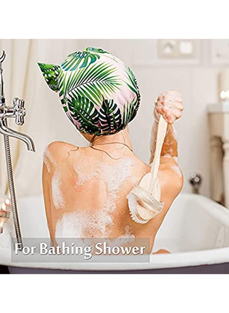 general Women's Shower Cap Set of 3, Waterproof Reusable Shower Cap, Elasticated Hemmed Turban Shower Cap, Bow Silky Satin Shower Cap for Long, Short and Curly Hair - Image 5