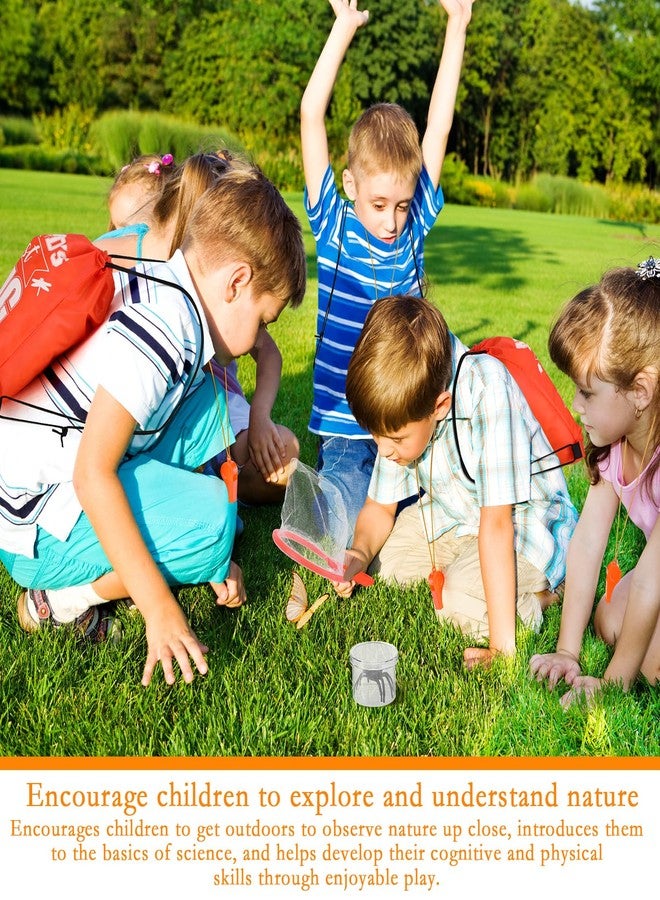 Silipull Bug Catching Kit for Kid Outdoor Explorer Kit Include Catching Scissor Tong Tweezer Clamp Bug Cage Whistle Insect Net Drawstring Bag for Boy Girl Educational Adventure Hunting (Orange,48 Pcs) - Image 5