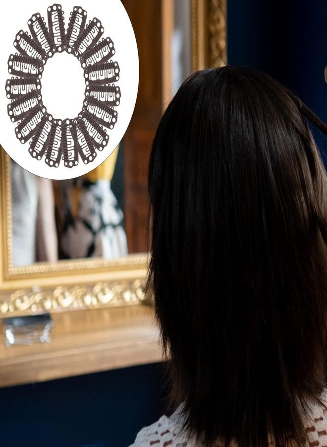 ريتزكارت مشابك شعر 12 قطعة، مشابك شعر مستعار صغيرة الحجم مع سدادات مطاطية، تصميم أسنان تثبيت آمنة للشعر المستعار، وصلات الشعر، وتصفيف الشعر المنزلي (بني، 2.2 سم (نوع U)) - Image 2