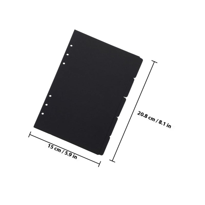 A5 Black Binder Dividers with Tabs 4 Sets Detachable for Notebook Organizing School Office Home - Image 3