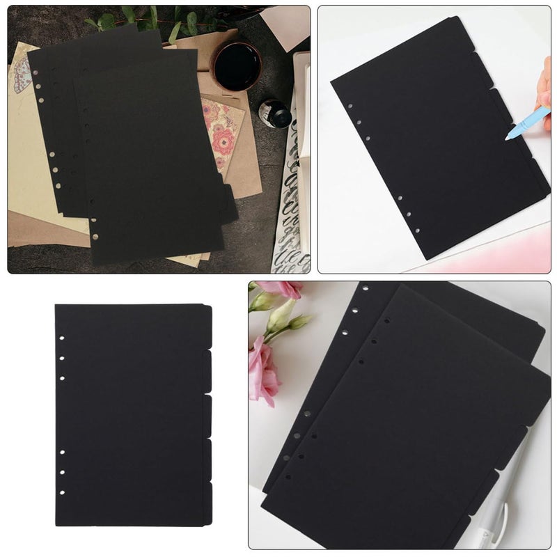 A5 Black Binder Dividers with Tabs 4 Sets Detachable for Notebook Organizing School Office Home - Image 5