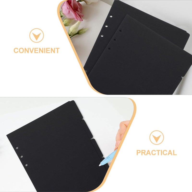 A5 Black Binder Dividers with Tabs 4 Sets Detachable for Notebook Organizing School Office Home - Image 4