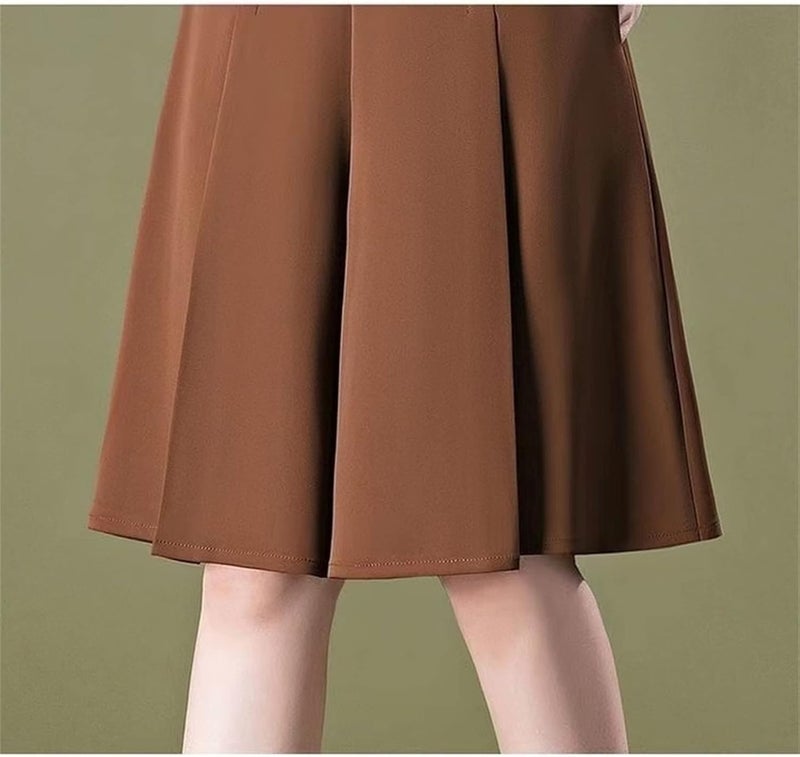 comfrt Kittifly Pants, [Cool and Slim] Stylish Gauchos and Palazzo Pants, Kittifly Widepants-Dark Brown Shorts||L - Image 3