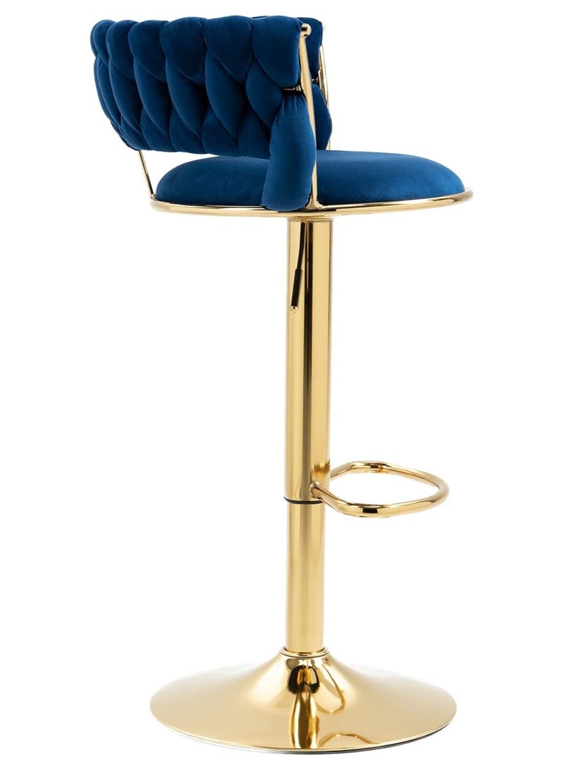 DubaiGallery Luxury bar Stool,Modern Round Adjustable Reception Chair, Gold Velvet Bar Chair, Kitchen high Dining Chair , Height Adjustable and 360° Swivel. Suitable for bar, Home, office, Cafe - Image 2
