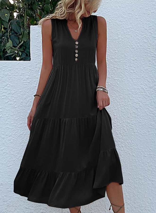 Yailla Summer Vest Skirt Sleeveless Loose Casual Dress 