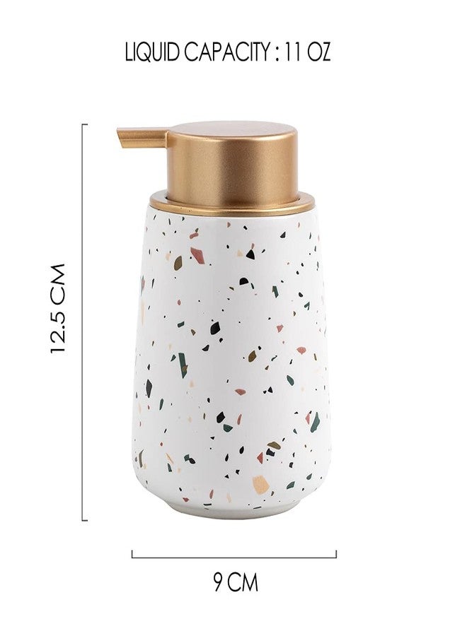 Coffeezone 11 oz Terrazzo Design Ceramic Lotion Dispenser Liquid Hand Soap Dispenser Pump Bottle for Kitchen Bathroom (Terrazzo) - Image 4