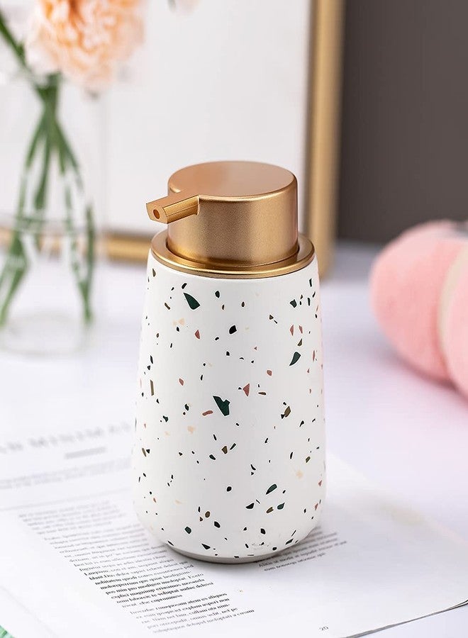 Coffeezone 11 oz Terrazzo Design Ceramic Lotion Dispenser Liquid Hand Soap Dispenser Pump Bottle for Kitchen Bathroom (Terrazzo) - Image 3