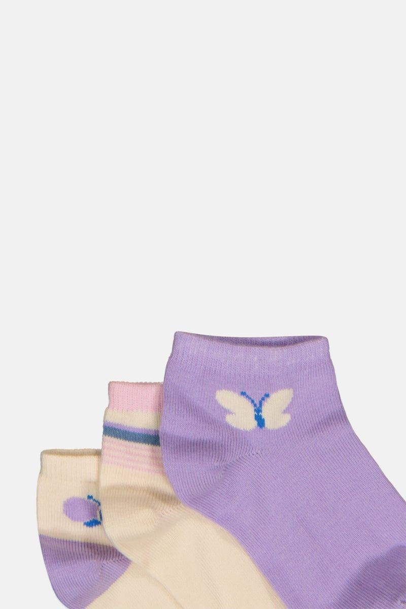 Joe Boxer Kids Girl 5 Pairs Textured Ankle Socks, Multicolor - Image 2