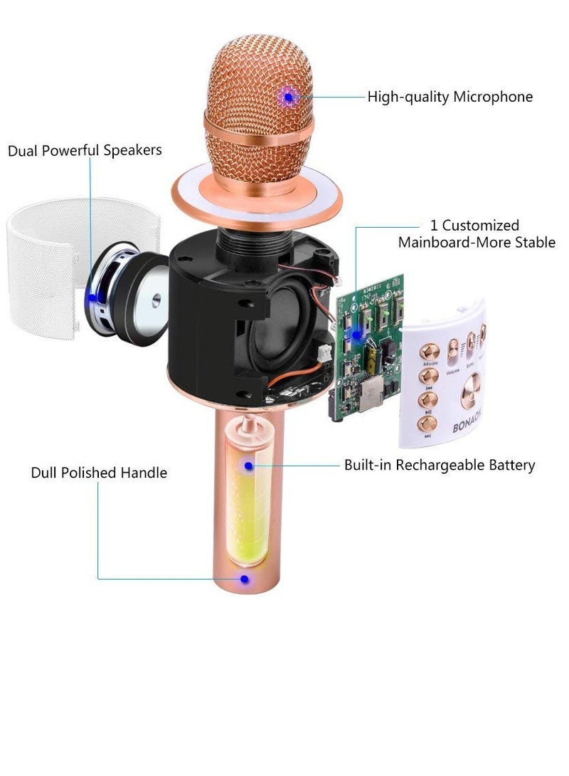 Q7 Wireless Handheld Karaoke Microphone 4470300182 Rose Gold - Image 2