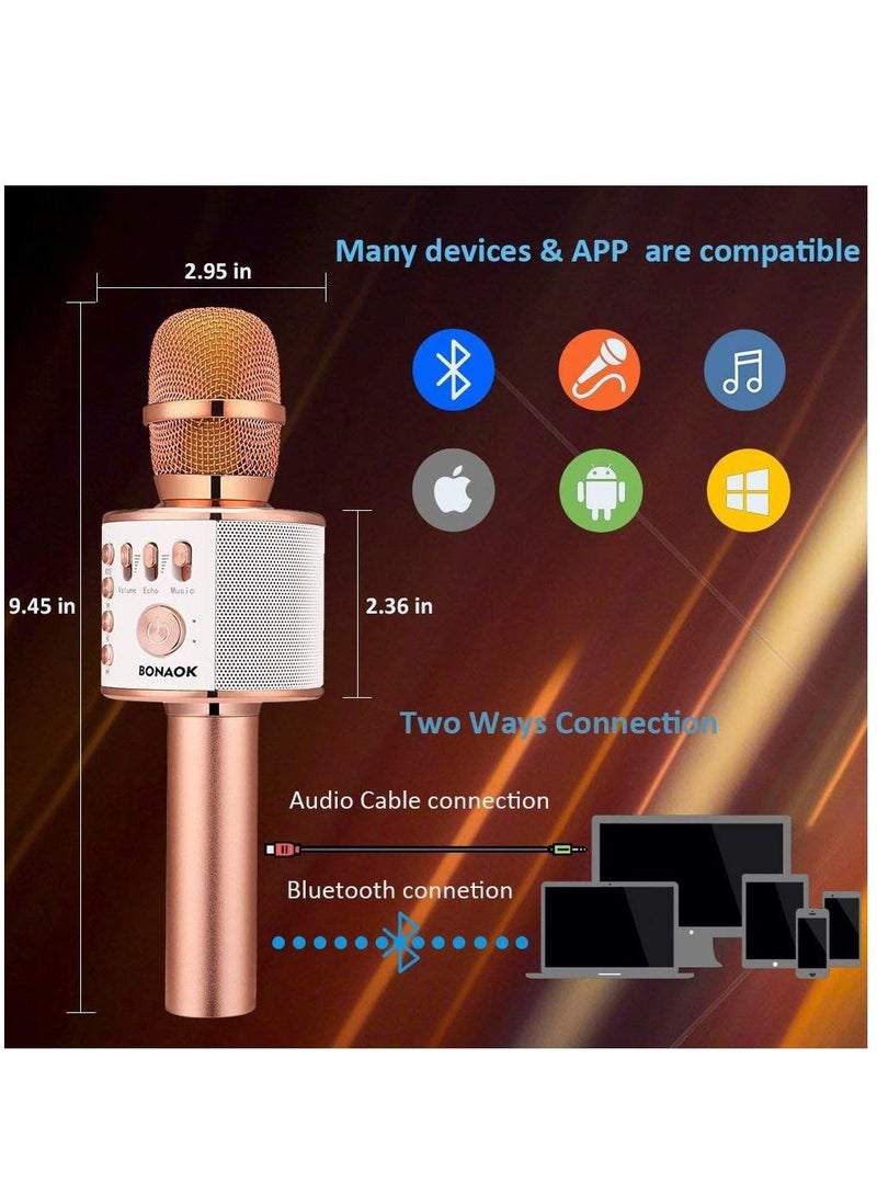Q7 Wireless Handheld Karaoke Microphone 4470300182 Rose Gold  - Image 3