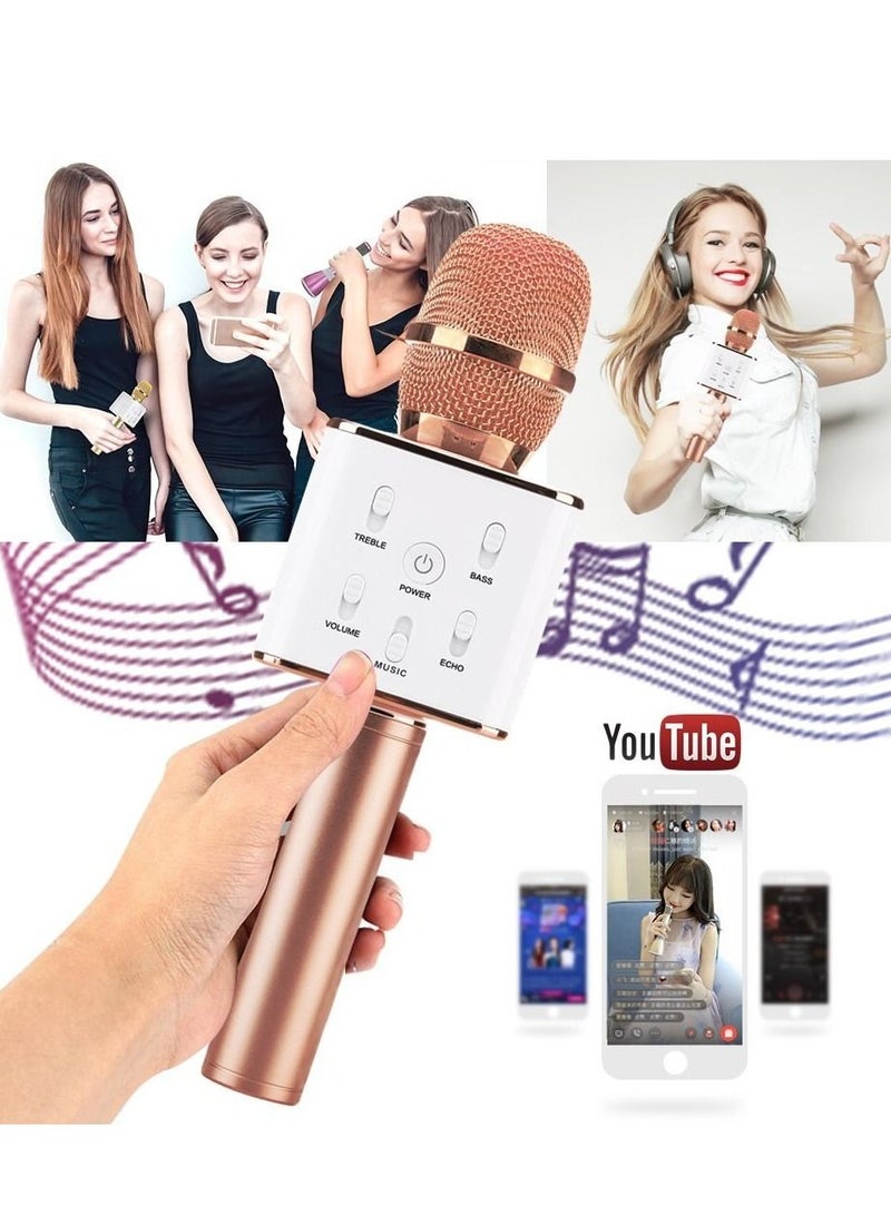 Q7 Wireless Handheld Karaoke Microphone 4470300182 Rose Gold  - Image 1