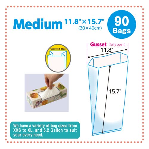BOS Amazing Odor Sealing Disposable Bags for Diapers, Food Waste, Ostomy Bags, Pet Waste or any Sanitary Product Disposal -Durable and Unscented [Size:M, Color:White](90 count, Pack of 1) - Image 2