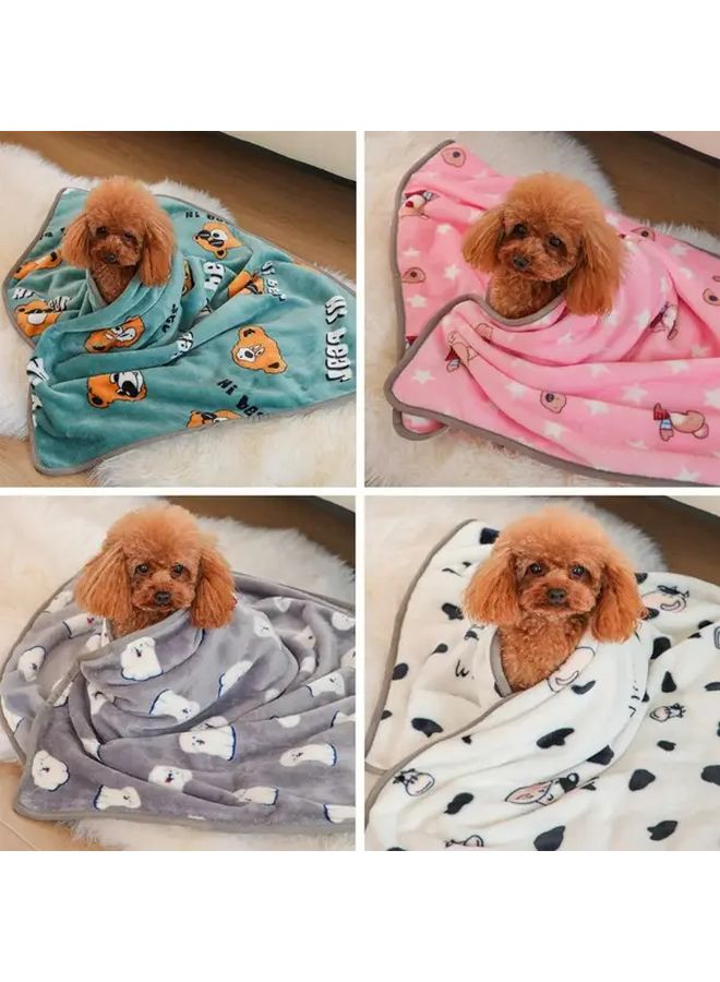 Pink Starry Night Plush Pet Blanket Warm Bed Mat For Small Medium Dogs Cats 15 75x23 62 Inch - Image 4