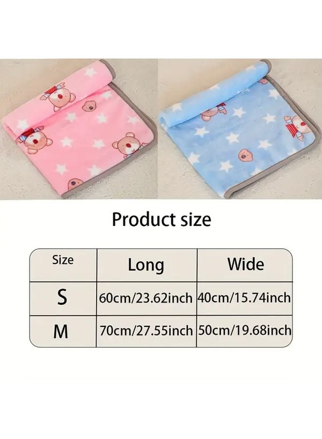 Pink Starry Night Plush Pet Blanket Warm Bed Mat For Small Medium Dogs Cats 15 75x23 62 Inch - Image 2