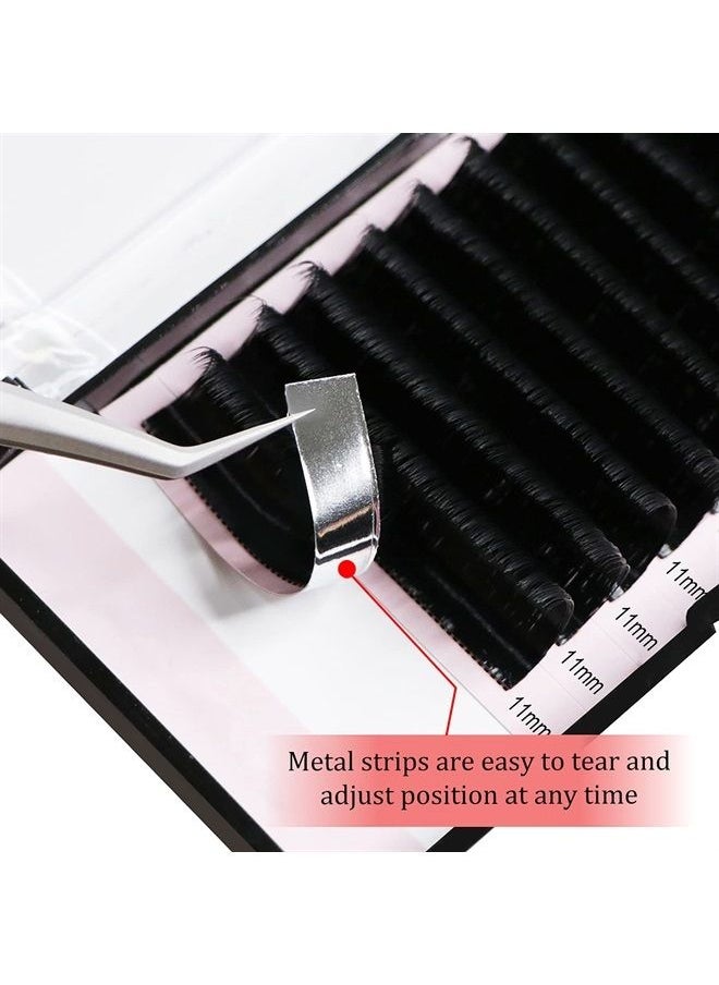 QUEWEL - Ellipse Flat Eyelash Extensions 0.20mm Curl C 11mm Matte Black|0.15/0.20mm Curl C|CC|D|DD Mix-8-15mm Single 8-18mm|(0.20 C 11mm) - Image 1