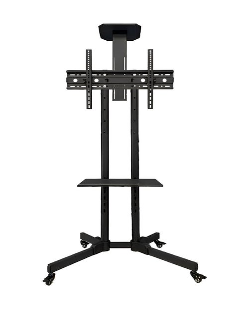 FS-502T Mobile TV Stand with Height and Tilt Adjustment for 32"–75" Screens, 99 lbs (45 kg) Capacity – Portable Display Solution with Integrated AV Shelf and ±15° Tilt for Enhanced Viewing Flexibility