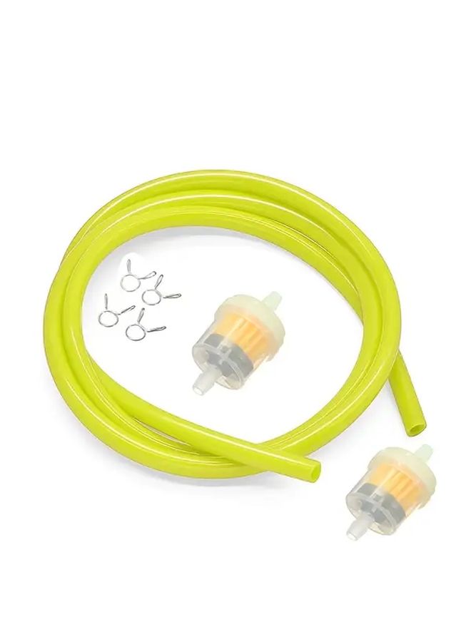 Motorcycle Bike 6mm Fuel Filter Kit Petrol Gasoline Hose Pipe with Clips Yellow Dirt Oil Line - Image 4