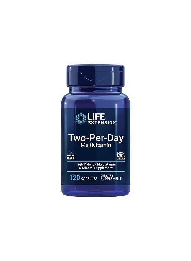 Life Extension Life Extension Two-Per-Day Multivitamin, vitamins B, C, D, zinc, packed with over 25 vitamins, minerals & extracts, two-month supply, non-GMO, gluten-free, 120 capsules  - Image 1