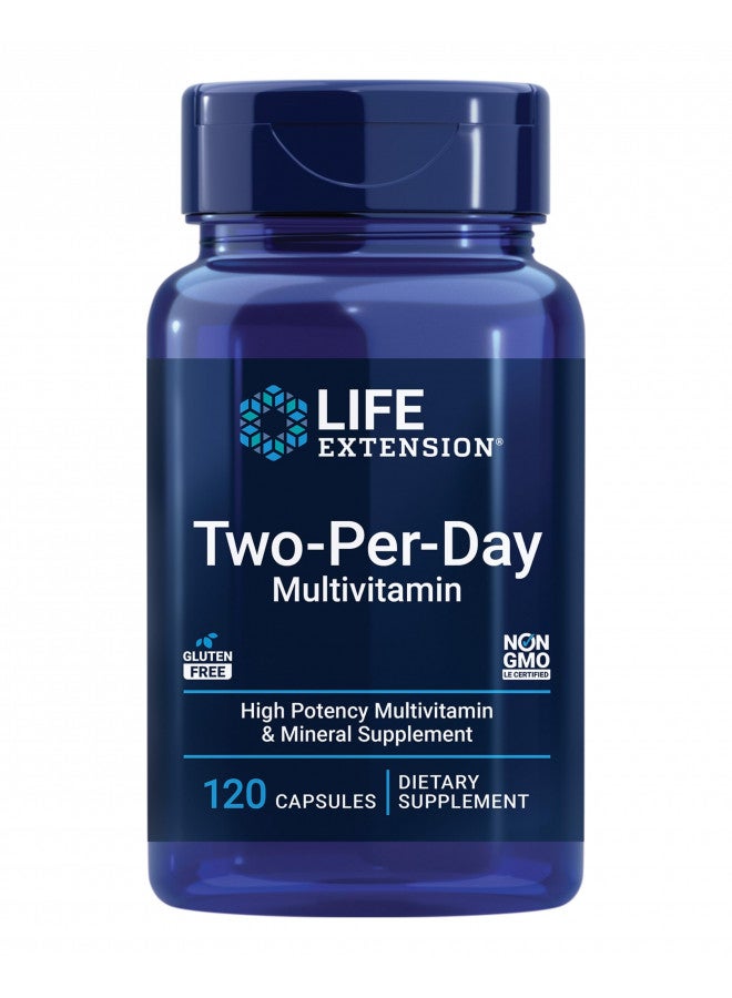 Life Extension Life Extension Two-Per-Day Multivitamin, vitamins B, C, D, zinc, packed with over 25 vitamins, minerals & extracts, two-month supply, non-GMO, gluten-free, 120 capsules  - Image 2