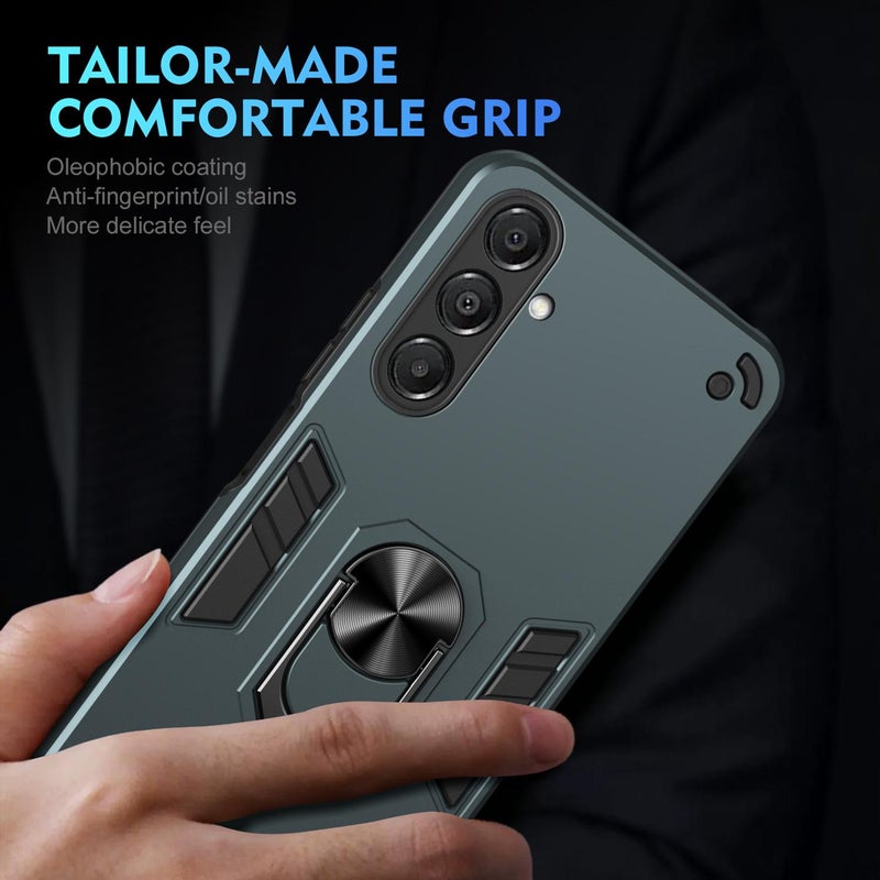 erorex For Samsung Galaxy A17 5G Shockproof Metal Ring Holder Phone Case(Green) - Image 5