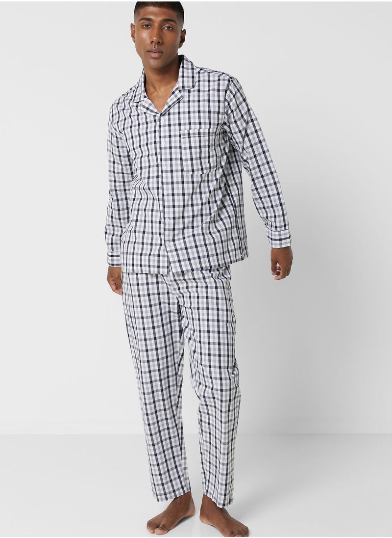 Robert Wood - Check Pyjama Set - Image 1