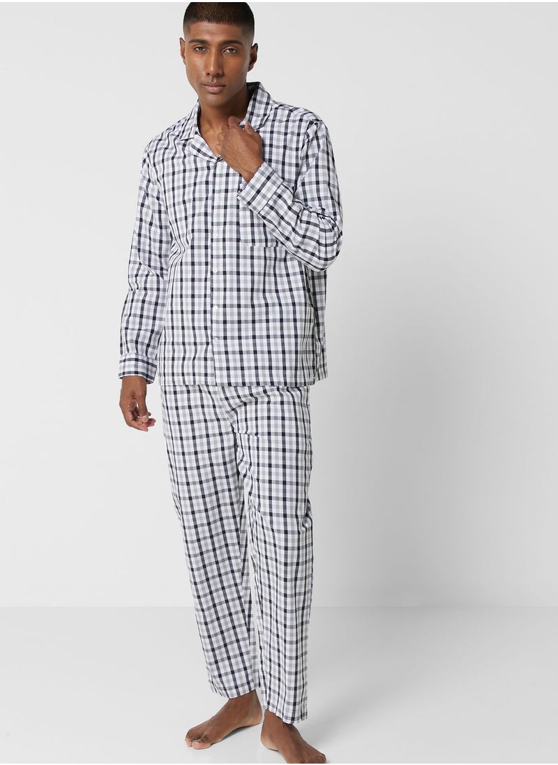 Robert Wood - Check Pyjama Set - Image 1