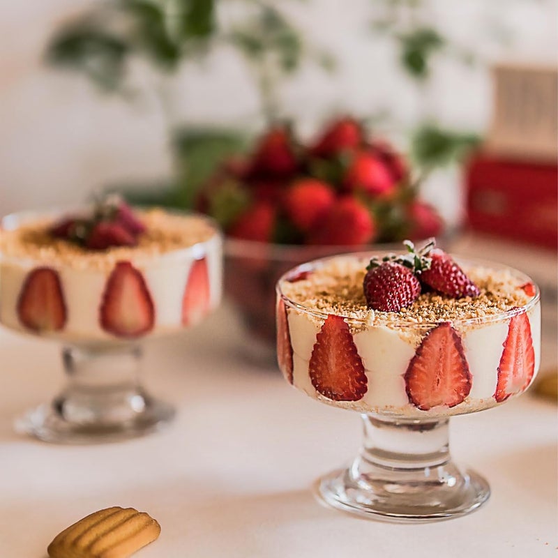 RAHAS Glass Ice Cream Bowl Set of 6 Small Clear Mini Footed Dessert Cups for Fruit Pudding Trifle Parfait Sundae Nuts Cocktail Drinks Party 200 ml - Image 2