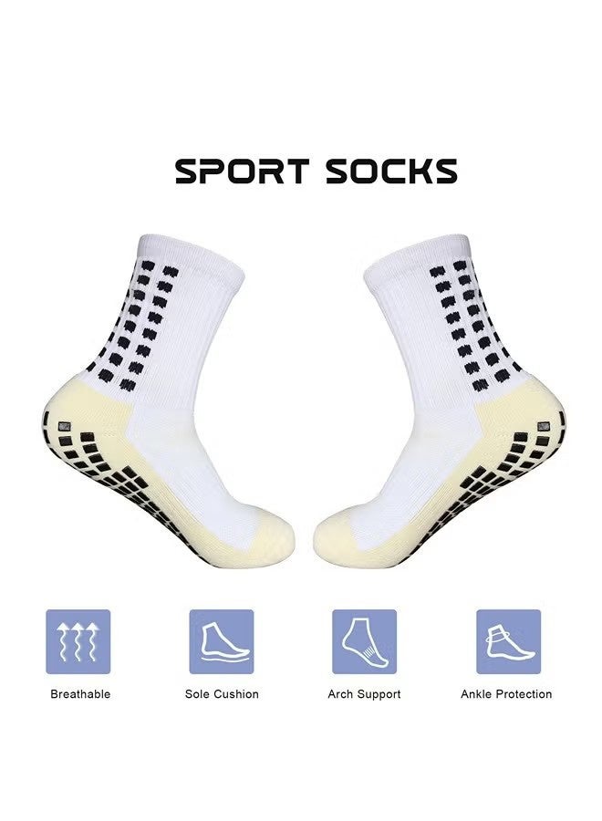 واي جيه 3 أزواج جوارب كرة القدم مضادة للانزلاق للرجال جوارب جل غير قابلة للانزلاق لكرة القدم وكرة السلة واليوغا - Image 3