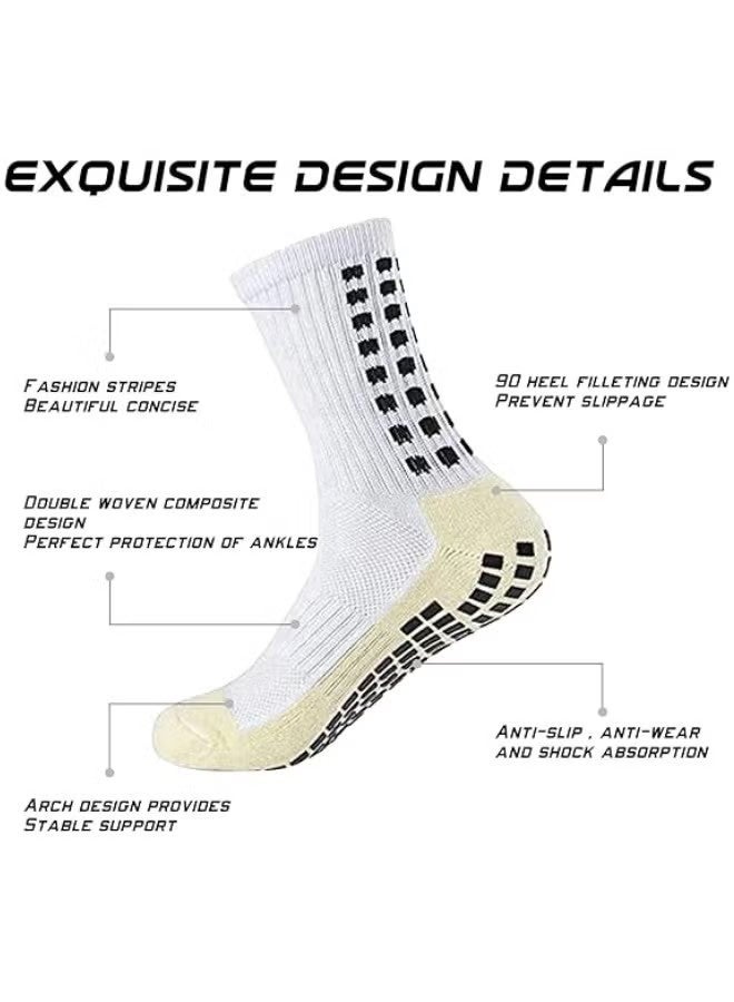 واي جيه 3 أزواج جوارب كرة القدم مضادة للانزلاق للرجال جوارب جل غير قابلة للانزلاق لكرة القدم وكرة السلة واليوغا - Image 2