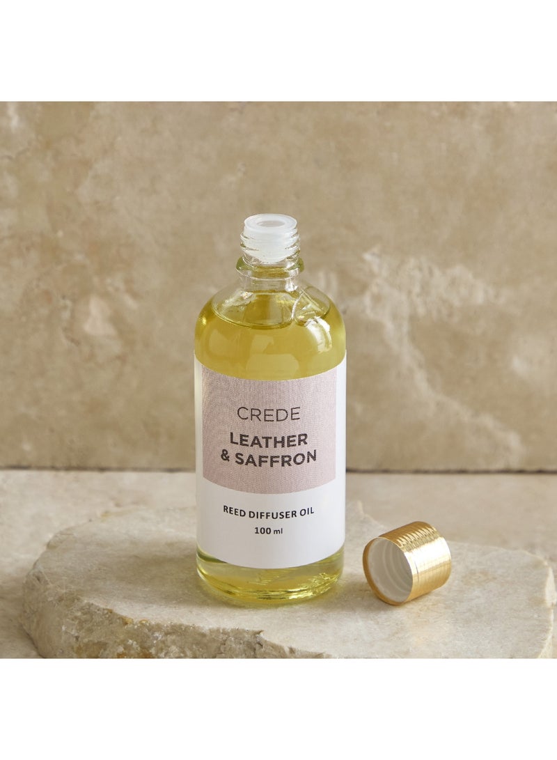 Home Box Crede Leather and Saffron Reed Diffuser Oil Refiller 100 ml  - Image 2