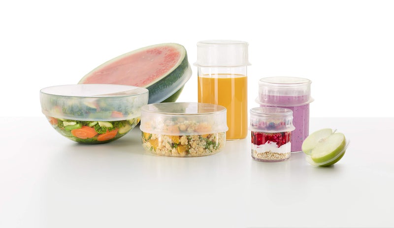 Lekue Reusable Silicone Flexible Lid Set of 6 Set includes1 33 Lid 2 45 Llids 1 6 Lid 1 8 Lid 1 102 LidClear3401400SURU065