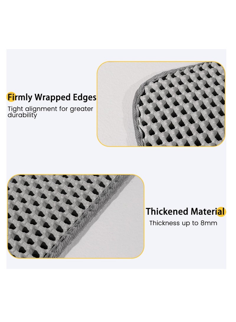 Generic Cat Litter Mat, 50*60cm Extra Large Honeycomb Double Layer Cat Litter Trapping Mat, Non Slip Waterproof Urine Proof Cat Litter Box Mat, Grey  - Image 4