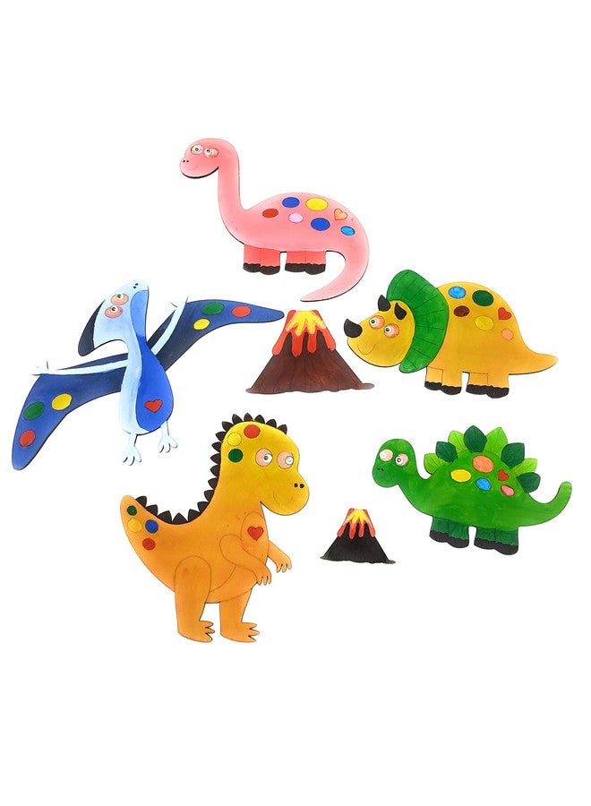 StepsToDo Fun with Dino. Kid's DIY Wooden Dinosaur Painting Craft Kit. Ideal for Home Schooling Activity - Image 4