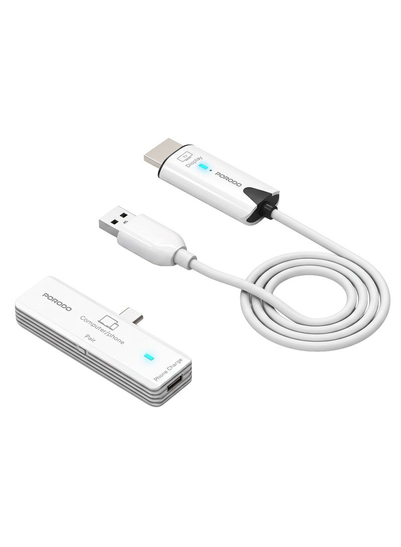 porodo USB-C to HDMI Display Adapter 1080P Full HD 30m Transmission Range Plug & Play - Image 1